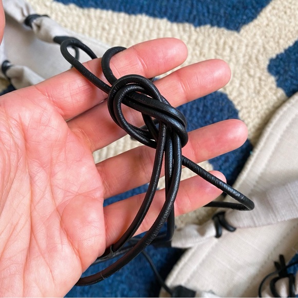 🐚 ZARA BOHO LEATHER GREY WHITE OMBRE WRAP GLADIATOR FLIP FLOPS! - Picture 11 of 16